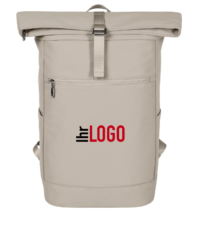 Halfar Laptop Rucksack STAR in Beige als Werbeartikel – Laptop Rucksack mit Logo bedrucken für Unternehmen