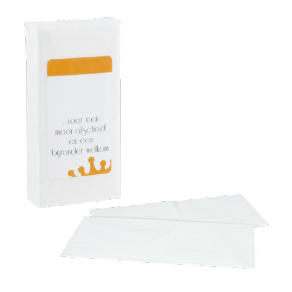 Product image Päckchen mit 10 Papiertaschentüchern und Label 4c-Druck Werbeartikel