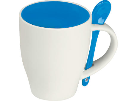 Tasse aus Porzellan mit Löffel, 250ml bedrucken