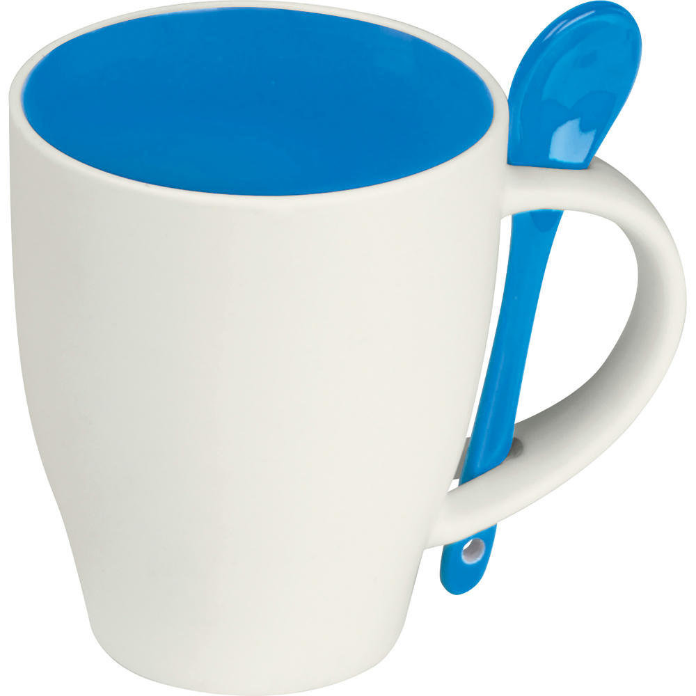 Product image Tasse aus Porzellan mit Löffel, 250ml Werbeartikel