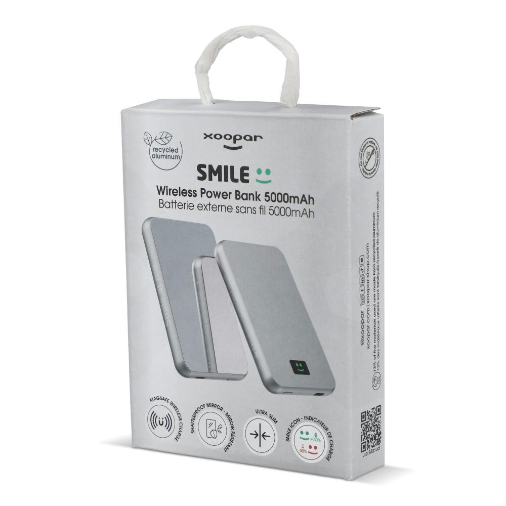 Xoopar Smile Wireless Mirror Powerbank Kompatibel mit MagSafe 5000 mAh Werbeartikel
