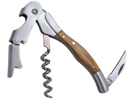 Kellnermesser 'Grand Cru', Doppelhebel, Olivenholz Werbeartikel