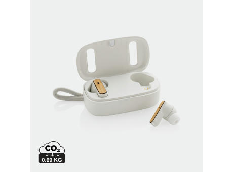 TWS-Ohrhörer aus recyceltem RCS-Kunststoff und Bambus Werbeartikel