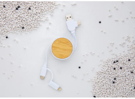 Ontario ausziehb. 6-in-1 Kabel aus RCS recyceltem Kunststoff Werbeartikel