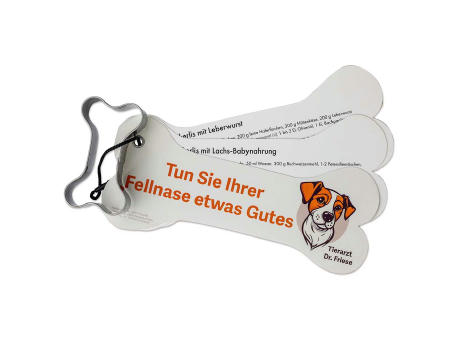 Backförmchen mit Rezeptblock - Knochen Werbeartikel