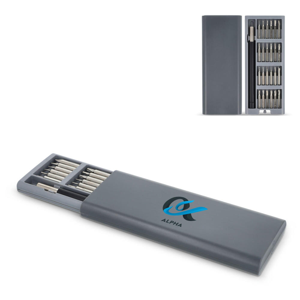 Product image 24-teiliges Präzisionsschraubendreher-Set mit Aufbewahrungsbox Werbeartikel