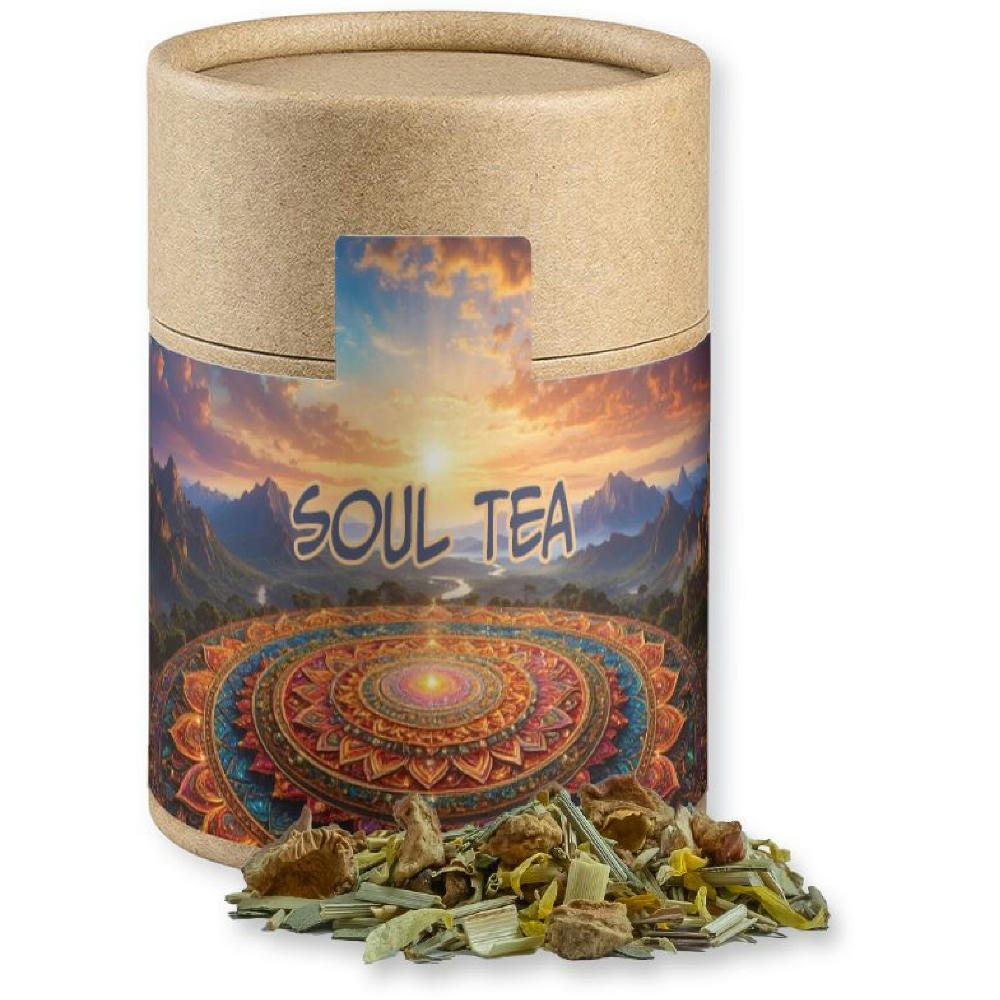 Product image Kräutertee Seelenwohl, ca. 27g, Kraftpapierdose Midi Werbeartikel