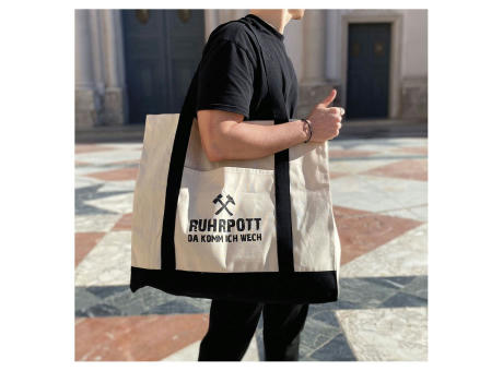 MARBELLA - Große Strandtasche mit Boden- Seitenfalte bedrucken