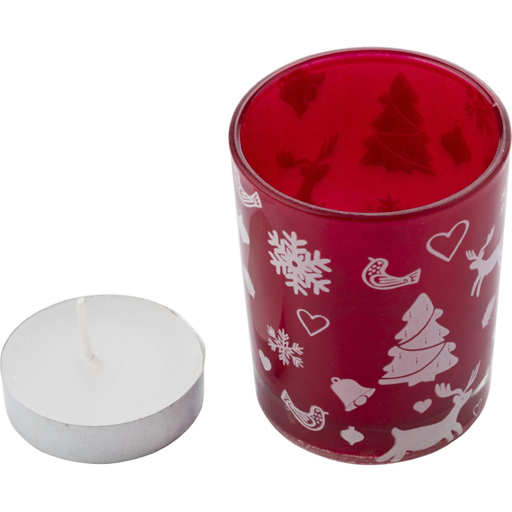 Product image Teelichthalter aus farbigem Glas Kirsten Werbeartikel