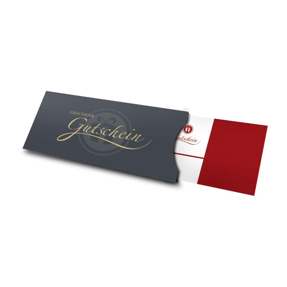 Geschenkgutschein Rot, Kategorie 10 €, große Auswahl an Präsenten, Lifestyle- und Wellnessprodukten Werbeartikel