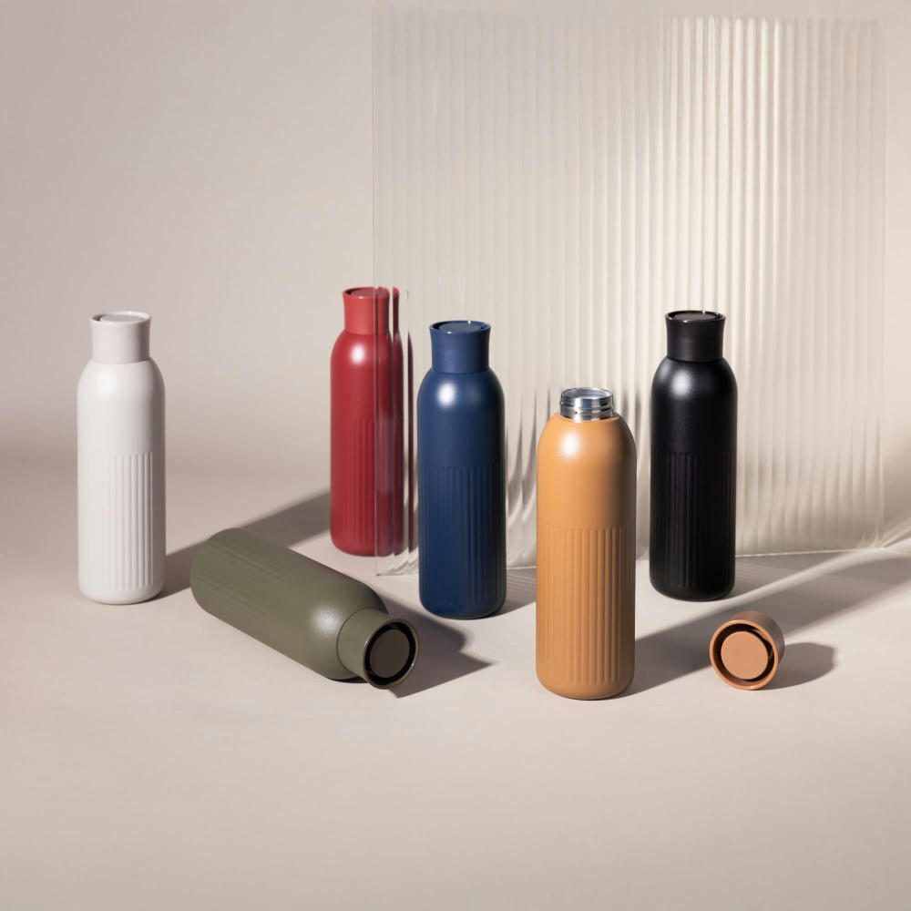 Sagaform Tekla Push Stahlisolierflasche mit Druckverschluss (recycelt) 500 ml Werbeartikel