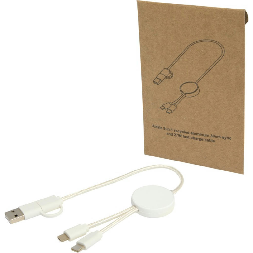 Product image Citala 30 cm 5-in-1 Kabel aus recyceltem Kunststoff für Datenübertragung und 27W Schnellladung Werbeartikel