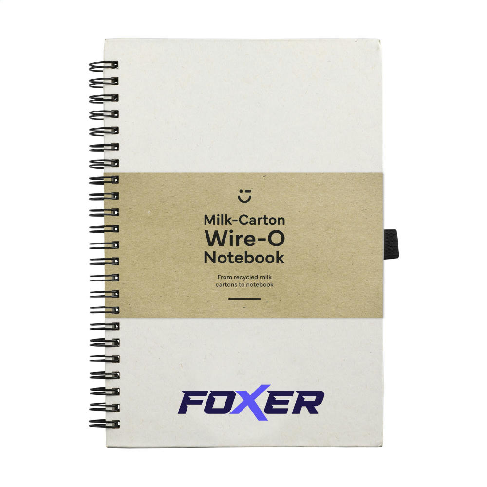 Product image Milk-Carton Wire-O Notebook A5 Notizbuch Werbeartikel