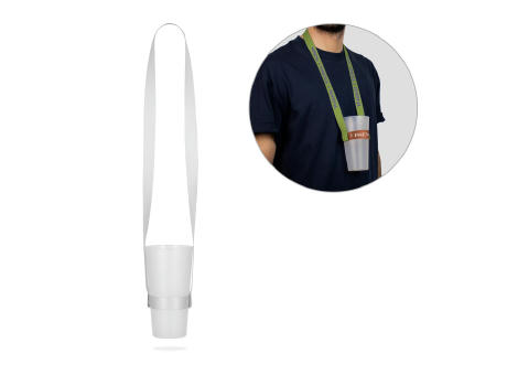 SHEFFIELD. Lanyard und Becherhalter aus Polyester für Sublimation geeignet Werbeartikel