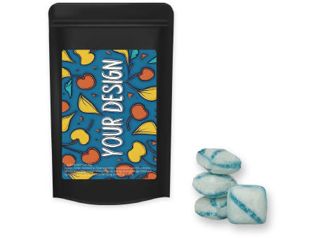Frische Brise Bonbons, ca. 80g, Standbeutel Midi schwarz Werbeartikel