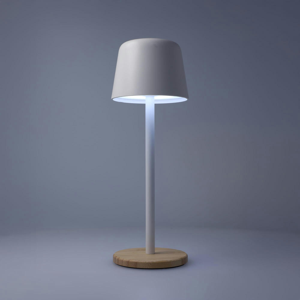Solis Dimmbare Tischlampe mit Bambusfuß Werbeartikel