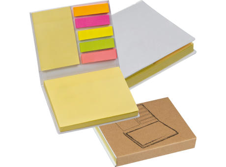 Product image Haftmarker- und Haftnotizzettel im weißen Hardcover Werbeartikel