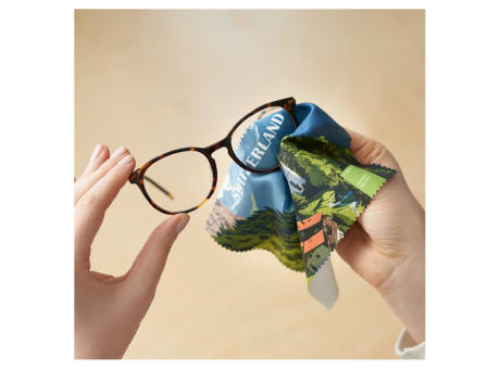 POLYCLEAN rPET Brillenputztuch 18x15 cm im Pergaminbeutel, All-Inclusive-Paket bedrucken