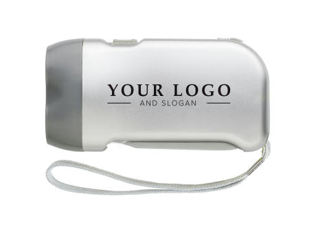 LED-Dynamotaschenlampe aus Kunststoff Tristan Werbeartikel