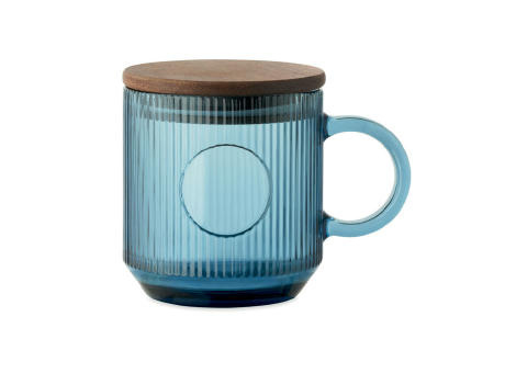 Gerippter Glasbecher 300ml Werbeartikel