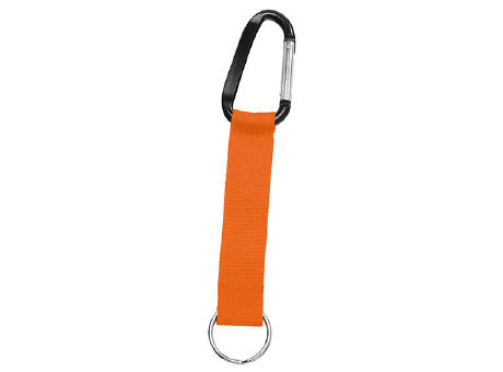 Grundfarbe ca. Pantone 021C, Karabiner schwarz