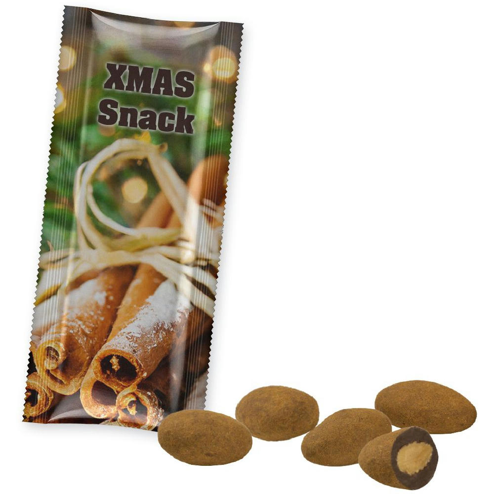 Product image Schokomandeln mit Zimt, ca. 25g, Snack Stick Werbeartikel