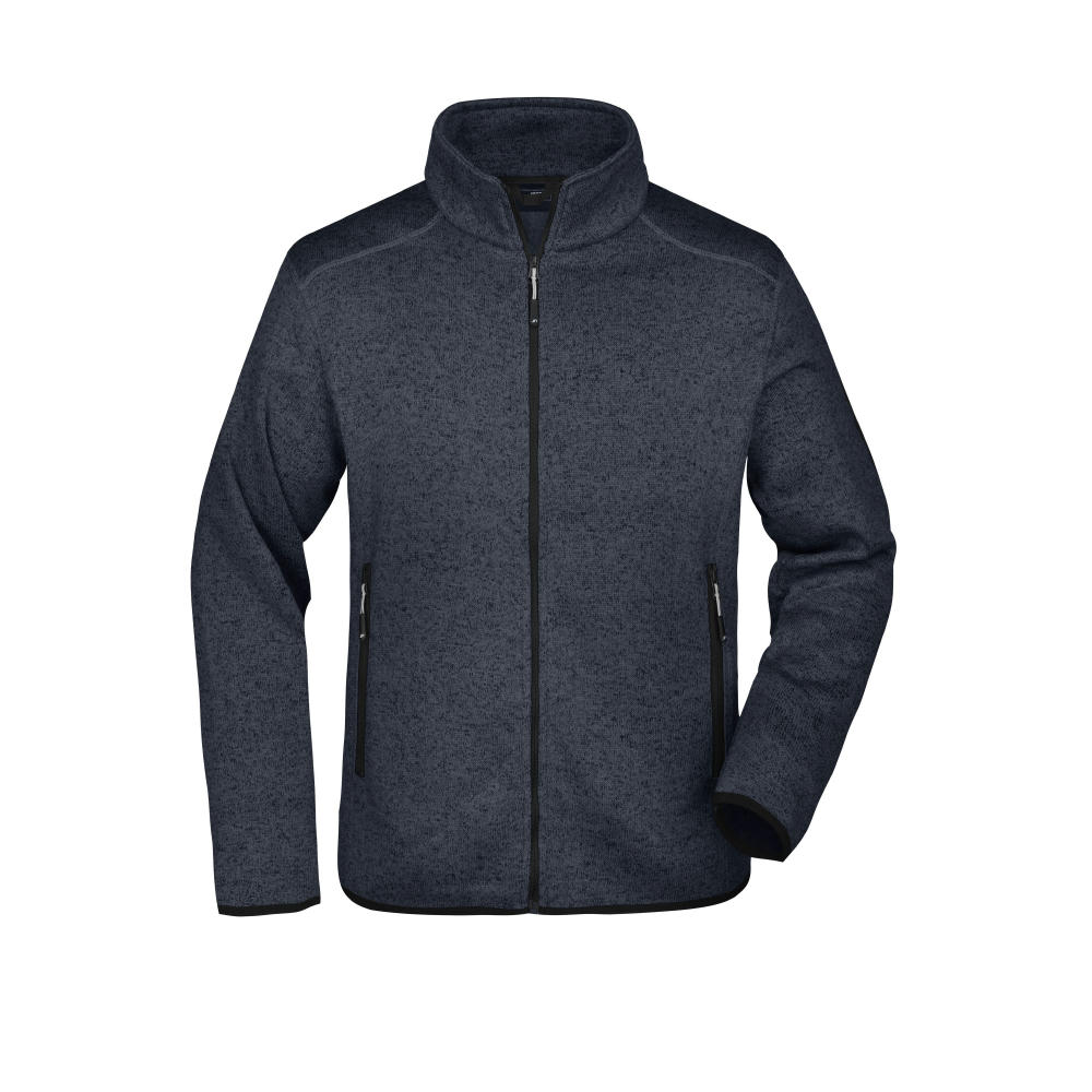 Men's Knitted Fleece Jacket - Modische Strickfleece Jacke mit Stehkragen Werbeartikel