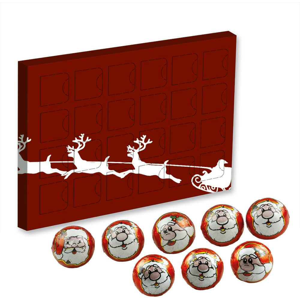 Product image Schoko-Haselnuss-Pralinen, ca. 168g, Adventskalender Midi Werbeartikel