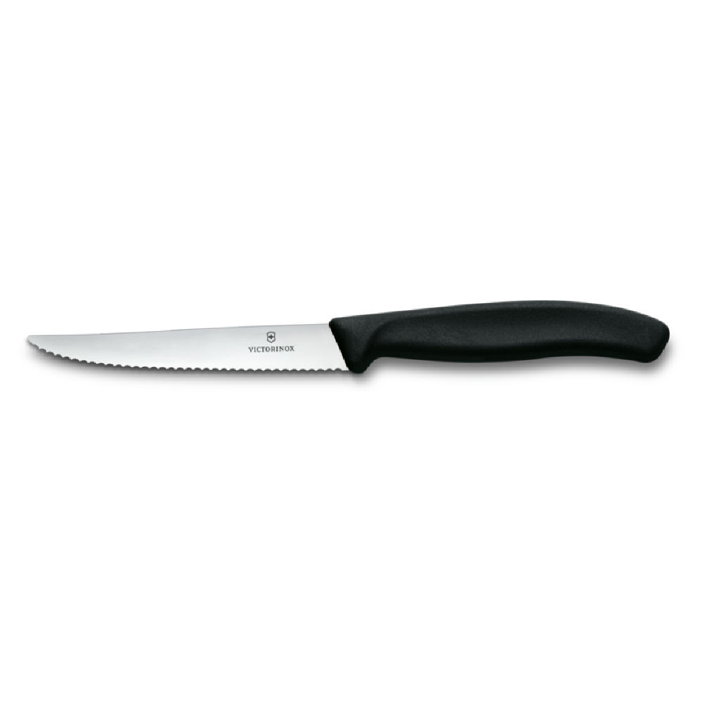 Product image Swiss Classic, Steak & Pizzamesser, 11cm, Wellen, schwarz Werbeartikel