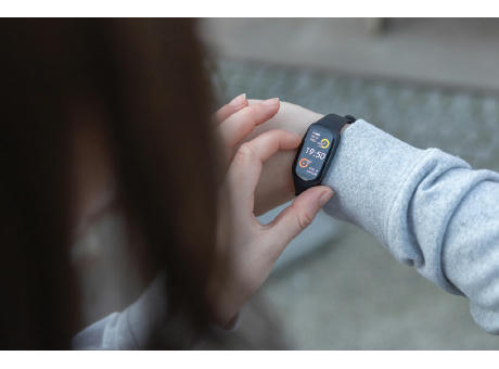 1,47" Aktivitätsuhr aus RCS recyceltem TPU mit Pulsmesser Werbeartikel