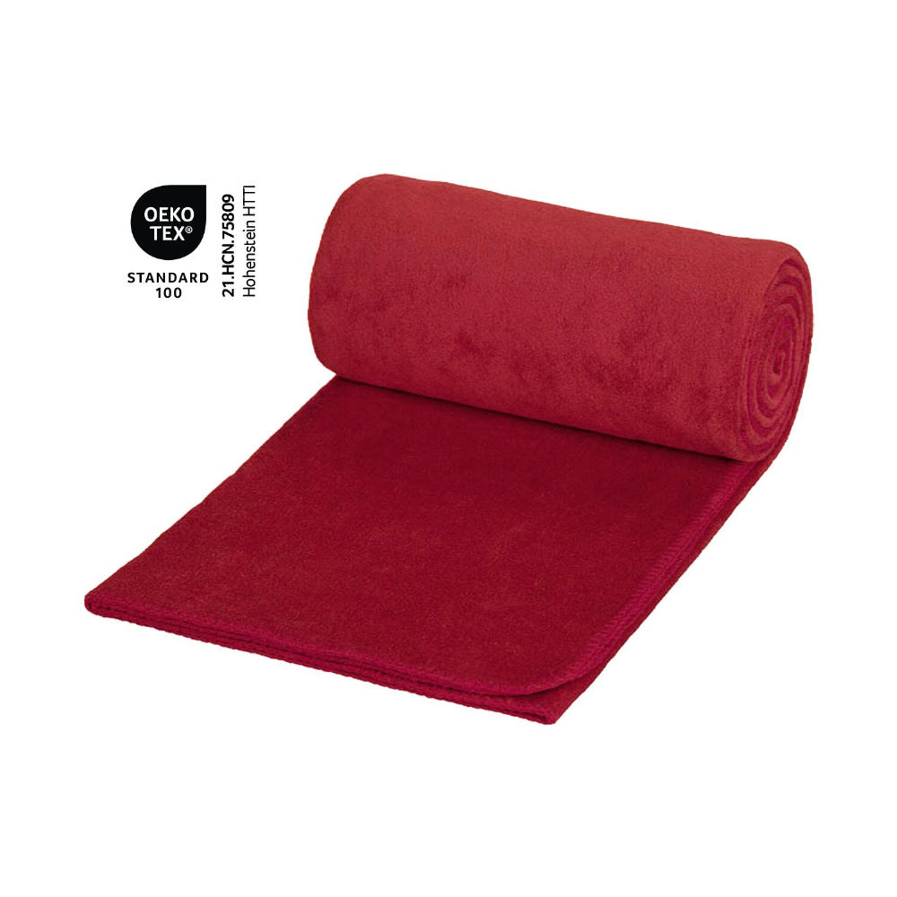 Product image Fleecedecke Basic rot - 120 x 150 cm, 180 g/m² Werbeartikel