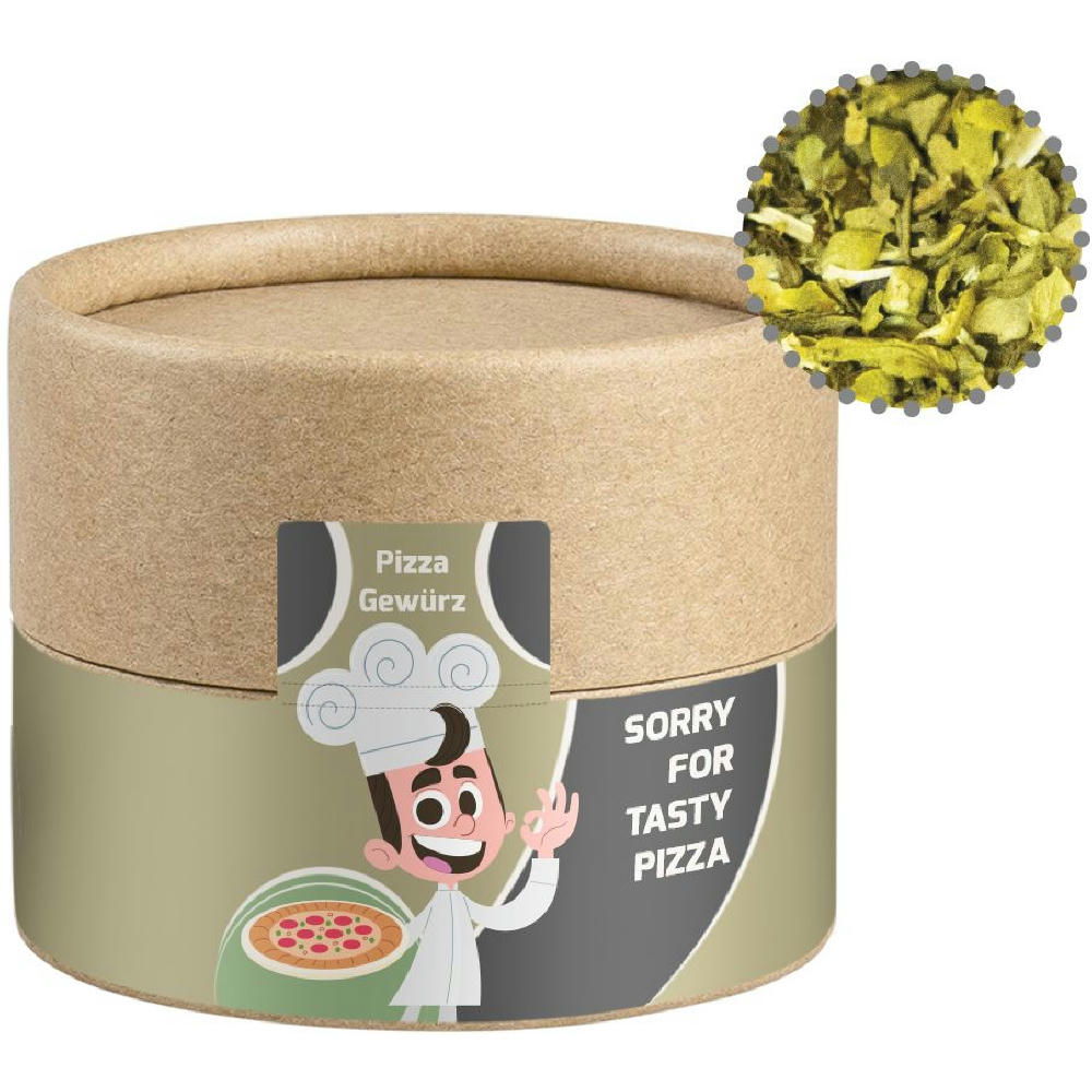Product image Gewürzmischung Pizza-Kräuter, ca. 10g, Kraftpapierdose Mini Werbeartikel