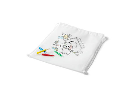 DRAWS. Kinder-Kordelbeutel zum Ausmalen (80 g/m²) bedrucken