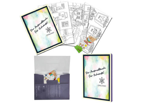 Malbuch / Mal-Set A6 - Sparkassen - Malset mit individuellen Vorder- und Rückseiten Werbeartikel