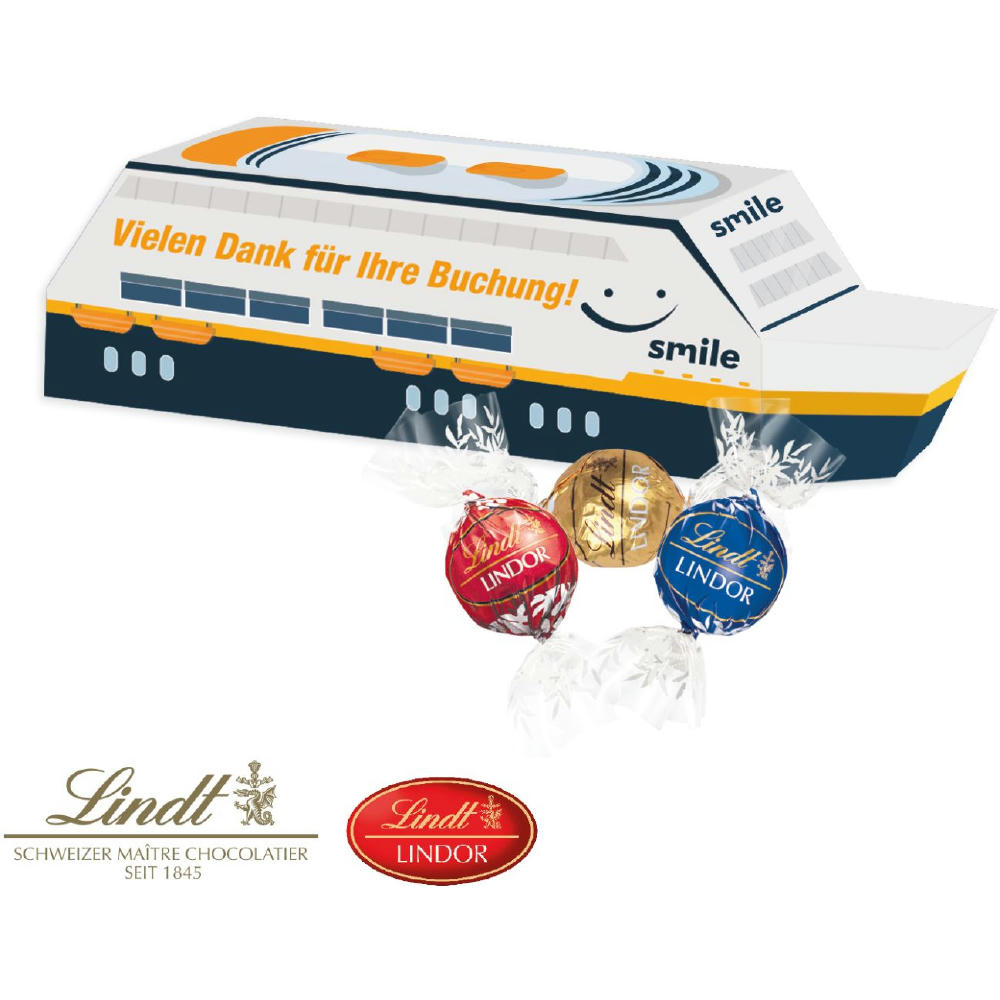 Product image 3D Präsent "Schiff" mit Lindt Lindor Pralinés Werbeartikel