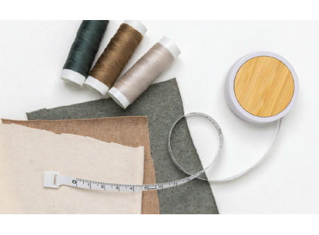 Schneidermaßband aus RCS recyceltem Kunststoff und Bambus bedrucken