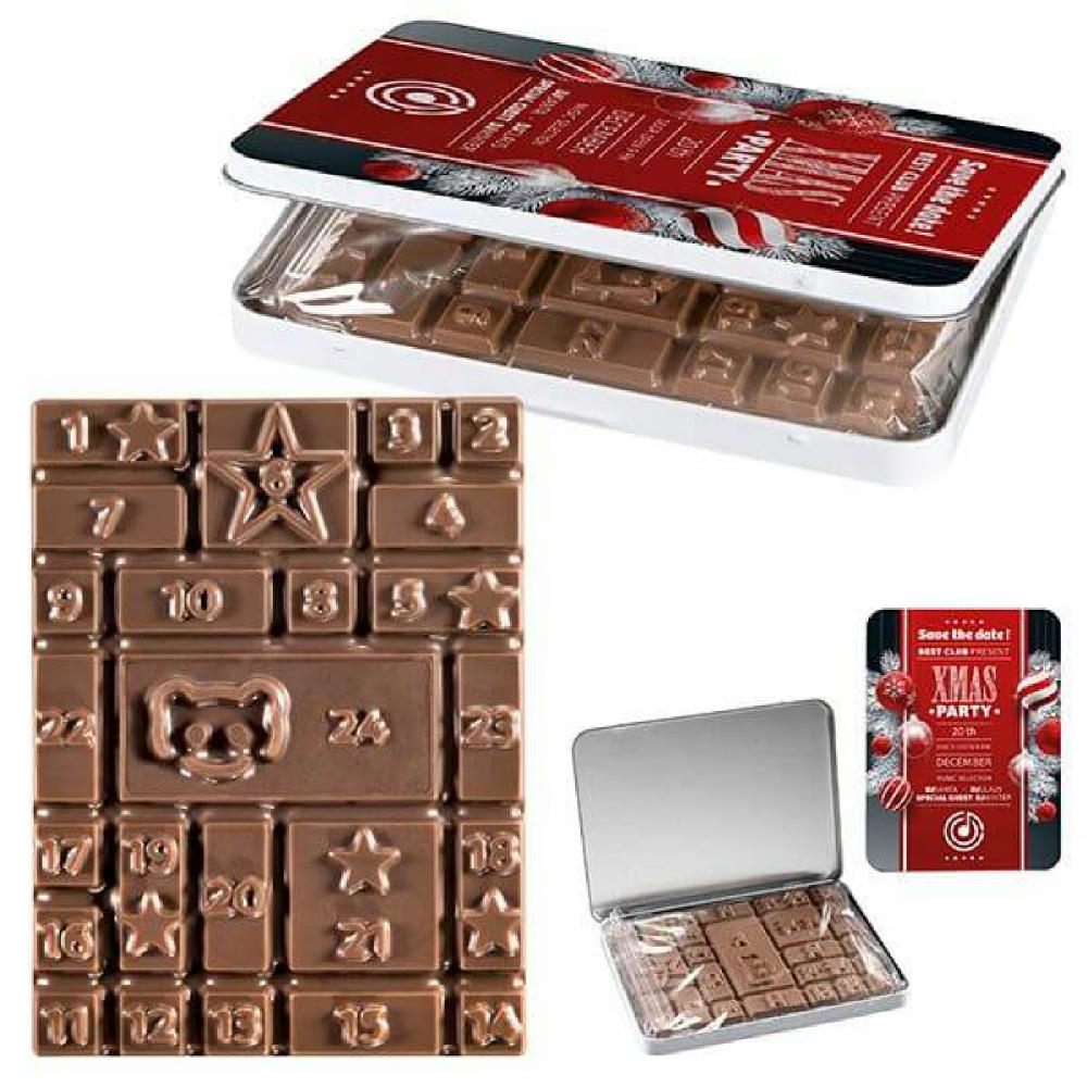 Product image Adventskalender MINI Dekordose - Standard-Adventskalender-Schokoladentafel Werbeartikel