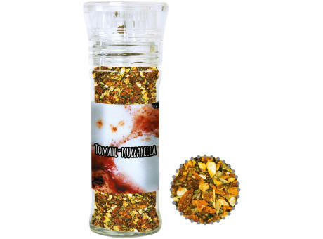 Product image Gewürzmischung Tomate-Mozzarella, ca. 35g, transparente Gewürzmühle Werbeartikel