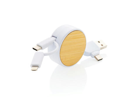 Ontario ausziehb. 6-in-1 Kabel aus RCS recyceltem Kunststoff Werbeartikel