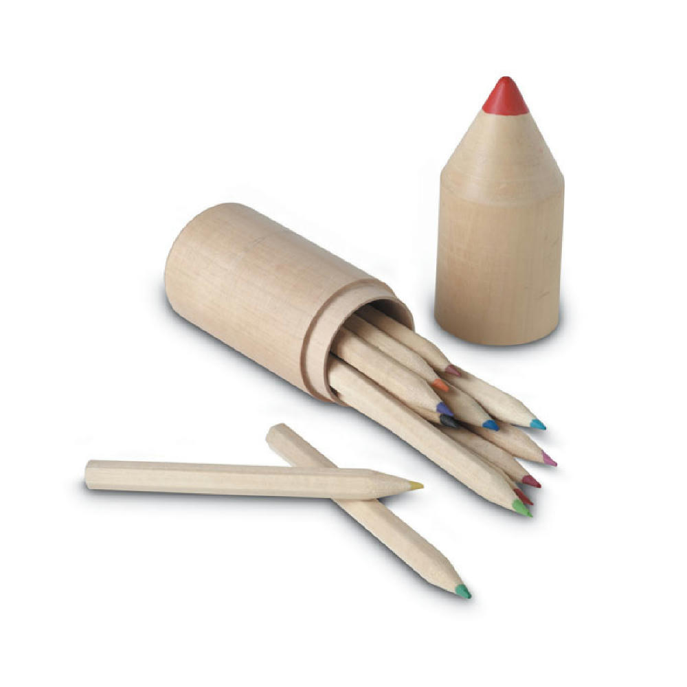 Product image Holzbox mit 12 Stiften Werbeartikel