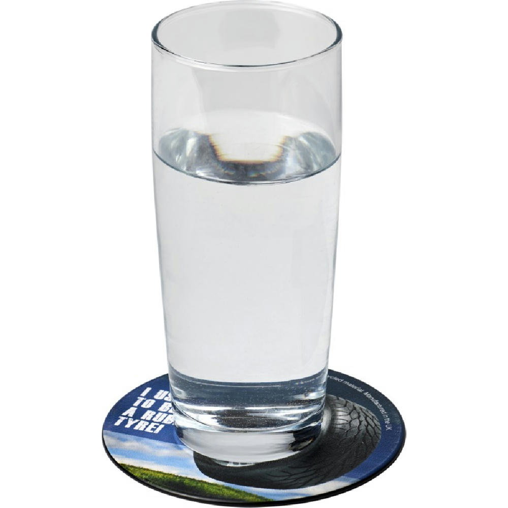 Product image Brite-Mat® runder Untersetzer mit Reifenmaterial Werbeartikel