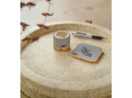 Kabelloses Bambus-Ladegerät Moses Werbeartikel