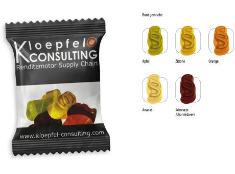 Fruchtgummi Paragraph Werbetüte,   10 g, Inhalt: Fruchtgummi Paragraph Werbeartikel