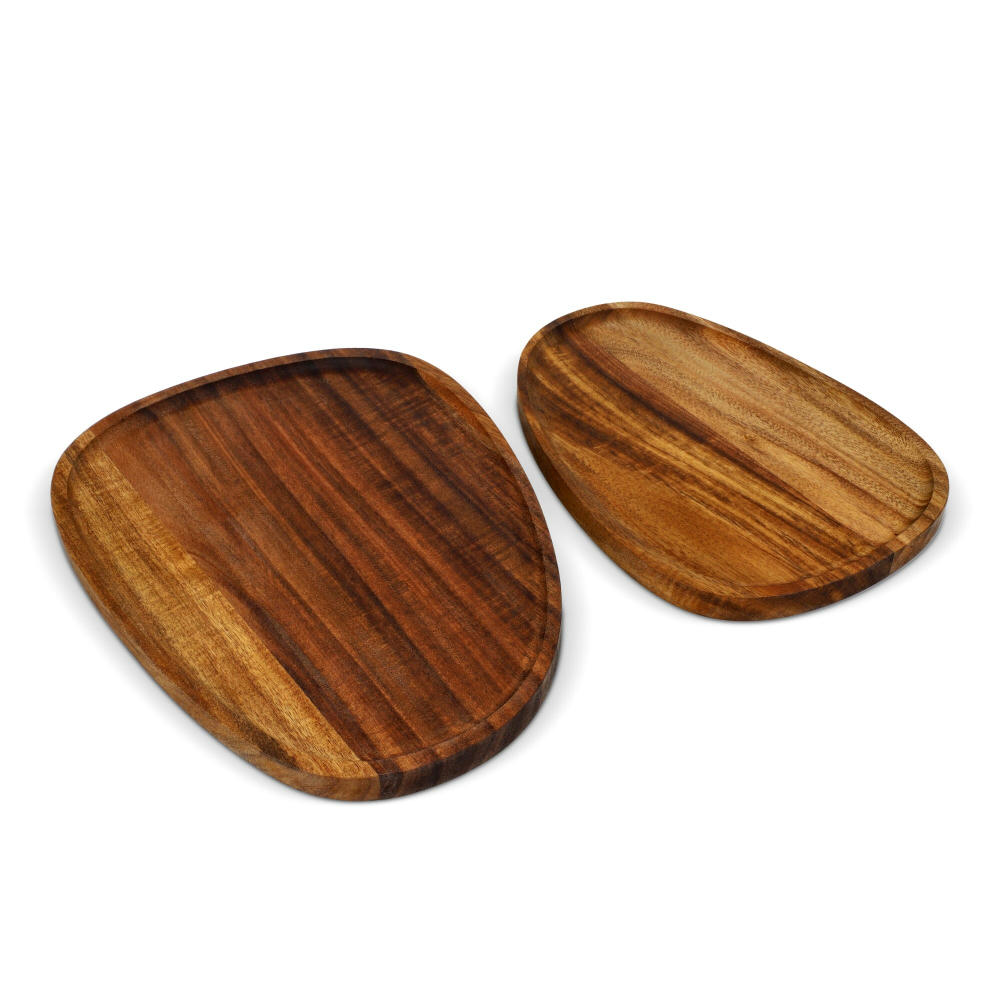 InSideOut 2er-Pack Holztabletts in Bioform Werbeartikel