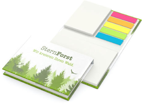 Haftnotiz-Set Brüssel Recycling, 50/50 Blatt Werbeartikel