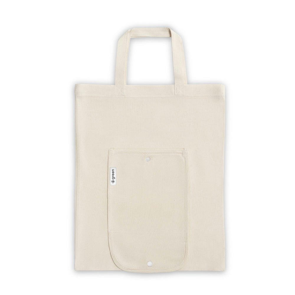 Product image BEIRUT. Faltbare Tasche aus Baumwolle (50%), receycelte Baumwolle (30%) und Polyester (20% rPET) (140 g/m²) Werbeartikel
