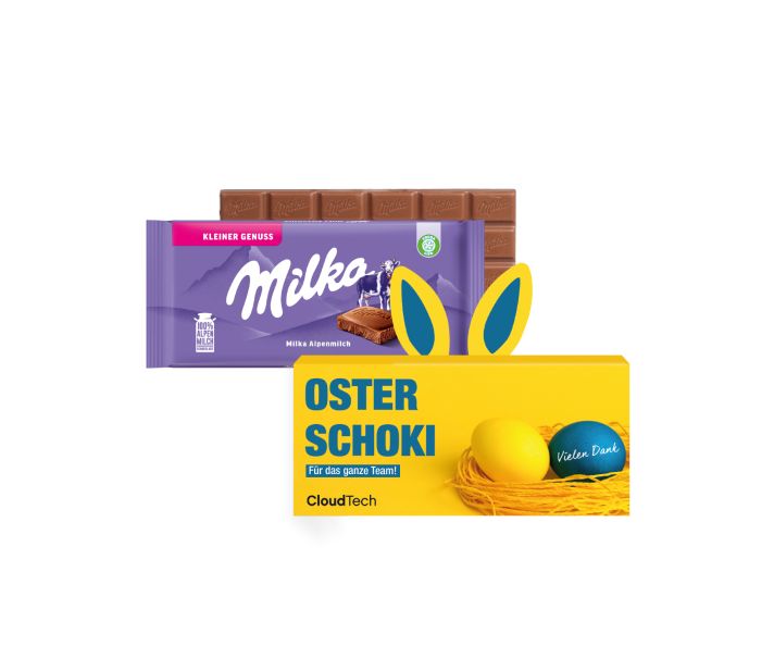 Milka Schokoladentafel mit Hasenohren Milka Schokoladentafel mit Hasenohren