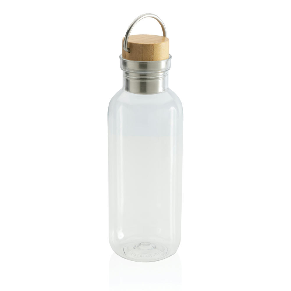 RCS rPET Flasche with Bambusdeckel und Griff Werbeartikel