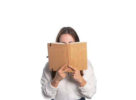 ORWELL. A5-Notizbuch aus Bambus- und Korkblättern mit linierten Blättern Werbeartikel