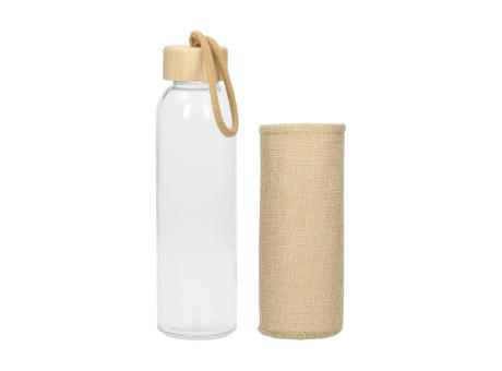 Product image Glasflasche mit Hülle "Natural", 0,5l bedrucken